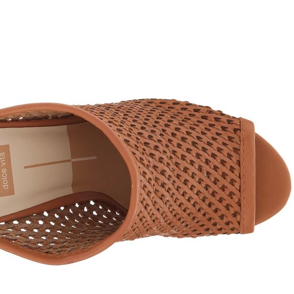 Dolce Vita New BROOKS Clog Woven Leather Platform Mules Shoe NIB Nude Tan Womens - Picture 3 of 16